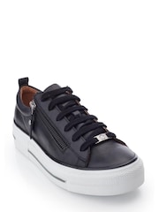Negru - Pantofi sport masivi cu fermoar și talpă filiciană Moda in Pelle Dantelă - Image 3 of 4