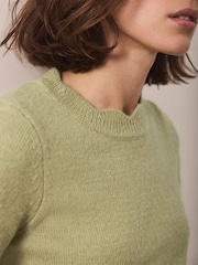Mint Velvet Green Scallop Knit Top - Image 5 of 8