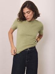 Mint Velvet Green Scallop Knit Top - Image 6 of 8