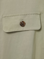 Reiss Green Leighton Viscose-Linen Tie Waist Mini Dress - Image 7 of 7