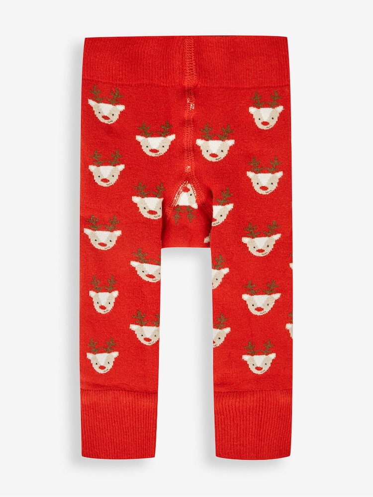 Leggings extragruesos para bebés con diseño de reno de Jojo Maman Bébé - Imagen 2 de 3