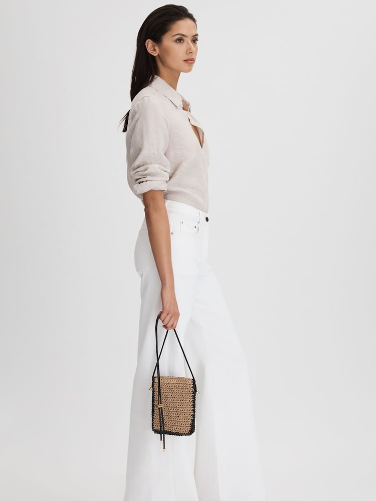 Reiss Natural Taylor Woven Cross-Body Phone Bag - Image 2 of 5