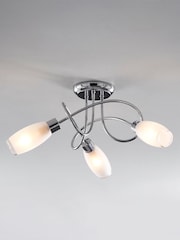 Chrome Capri 3 Light Flush Fitting Ceiling Light - Image 1 of 8