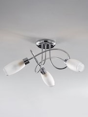 Chrome Capri 3 Light Flush Fitting Ceiling Light - Image 2 of 8