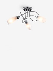 Chrome Capri 3 Light Flush Fitting Ceiling Light - Image 7 of 8