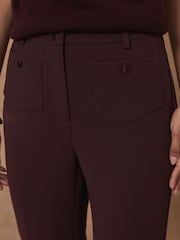 Czerwony - Mint Velvet Pocket Detail Flared Trousers - Obraz 4 z 8