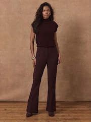 Czerwony - Mint Velvet Pocket Detail Flared Trousers - Obraz 6 z 8