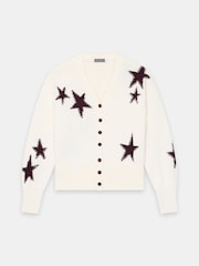 Mint Velvet White Cotton Star Detail Cardigan - Image 6 of 7