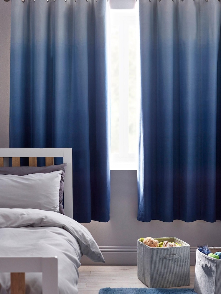 Blue Ombre Print Eyelet Blackout Curtains - Image 1 of 4