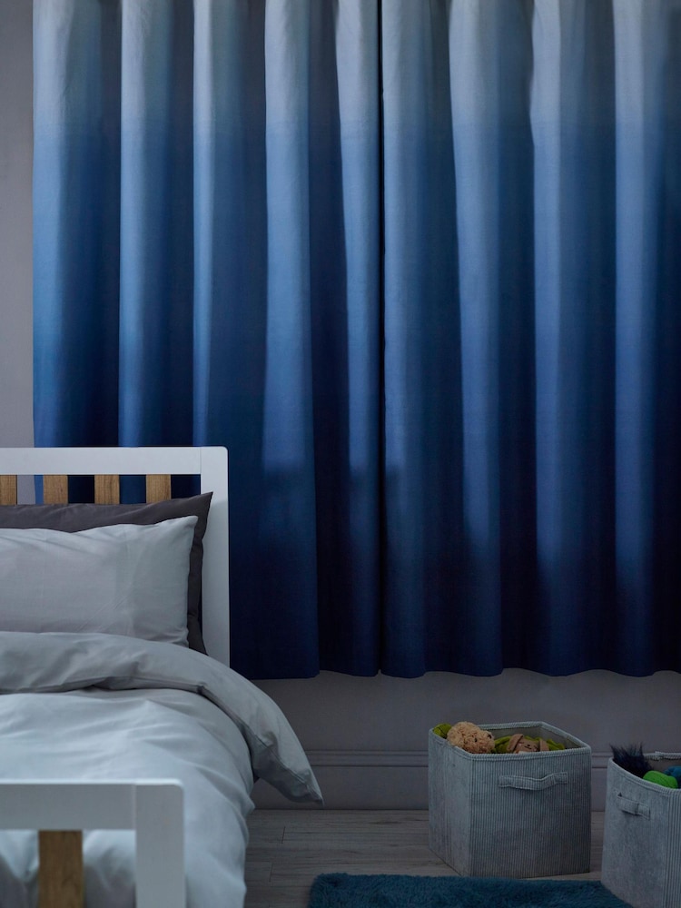 Blue Ombre Print Eyelet Blackout Curtains - Image 2 of 4
