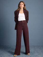 Mint Velvet Red Seam Detail Wide Jeans - Image 2 of 8