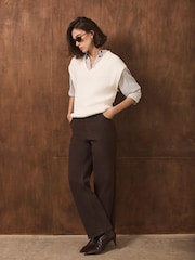 Mint Velvet White Sleeveless V-Neck Knit Top - Image 3 of 7