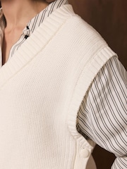 Mint Velvet White Sleeveless V-Neck Knit Top - Image 4 of 7