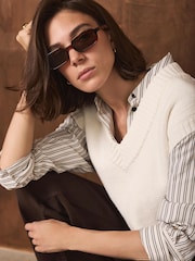 Mint Velvet White Sleeveless V-Neck Knit Top - Image 5 of 7