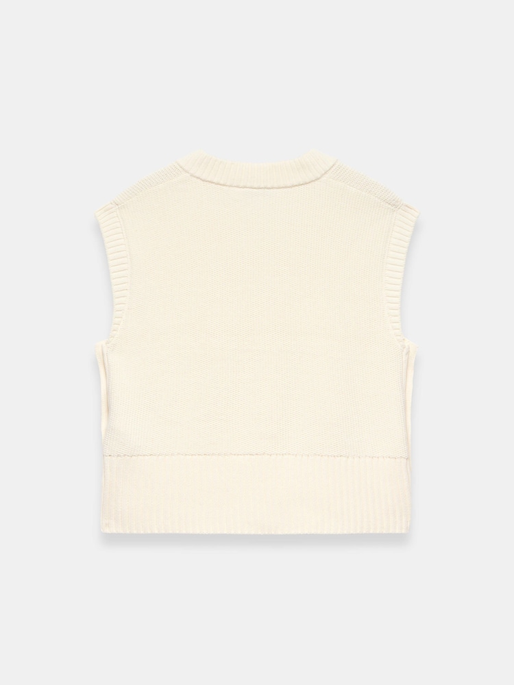 Mint Velvet White Sleeveless V-Neck Knit Top - Image 7 of 7