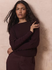 Mint Velvet Red Lace Detail Jumper - Image 2 of 8