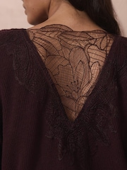 Mint Velvet Red Lace Detail Jumper - Image 4 of 8