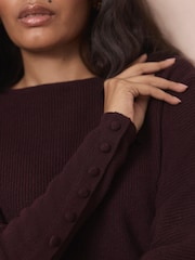 Mint Velvet Red Lace Detail Jumper - Image 6 of 8