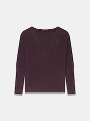 Mint Velvet Red Lace Detail Jumper - Image 8 of 8
