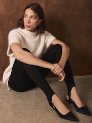 Mint Velvet Black Jersey Stirrup Leggings - Image 3 of 8