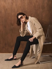 Mint Velvet Black Jersey Stirrup Leggings - Image 4 of 8