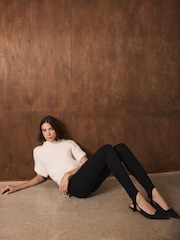 Mint Velvet Black Jersey Stirrup Leggings - Image 6 of 8