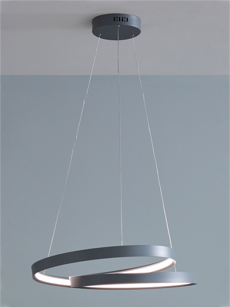 Pacific Grey Neptune LED Ring Ceiling Light Pendant - Image 1 of 3