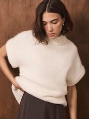 Mint Velvet Cream Longline Knit Top - Image 4 of 8