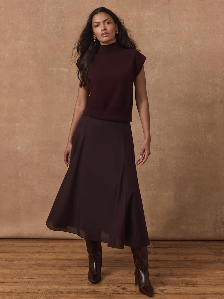 Mint Velvet Red Full Midi Skirt - Image 1 of 7 Mint Velvet Red Full Midi Skirt - Image 1 of 7