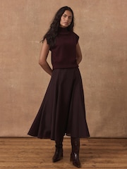 Mint Velvet Red Full Midi Skirt - Image 2 of 7