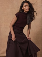 Mint Velvet Red Full Midi Skirt - Image 5 of 7