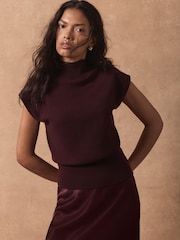 Mint Velvet Maroon Red Sleeveless Top - Image 2 of 8
