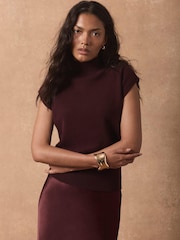 Mint Velvet Maroon Red Sleeveless Top - Image 3 of 8