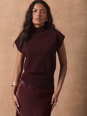 Mint Velvet Maroon Red Sleeveless Top - Image 5 of 8