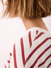 Mint Velvet White Stripe Blouson Sweatshirt - Image 5 of 7