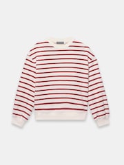 Mint Velvet White Stripe Blouson Sweatshirt - Image 6 of 7