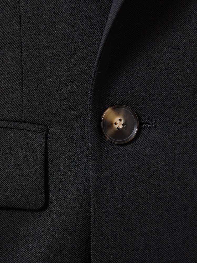 Reiss Black Karyn Wool Blend Double Breasted Waistcoat - Image 6 of 6
