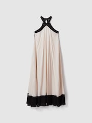 Reiss Neutral/Black Aubree Relaxed Colourblock Maxi Dress - Image 2 of 6