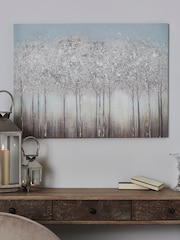 Silver Trees Embellished Canvas - Image 1 of 5