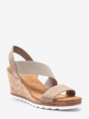 Taupe - Forever Comfort® Schuhe mit Keilabsatz und elastischen Riemen - Bild 2 von 4