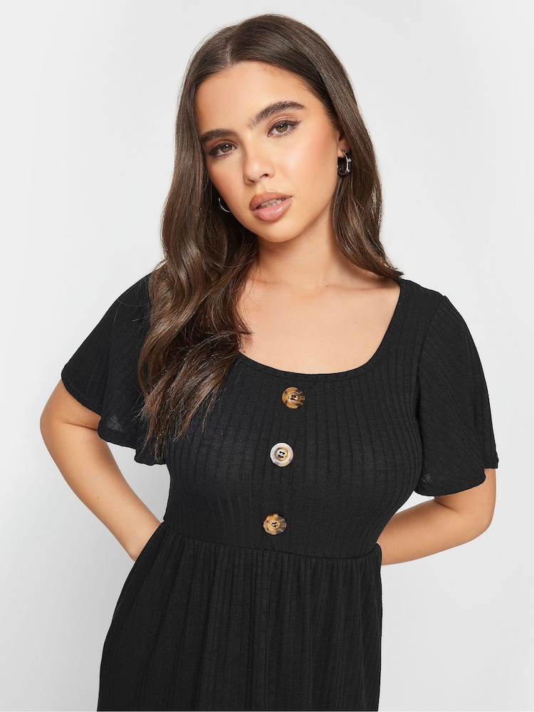 PixieGirl Petite Black Button Down Midi Dress - Image 4 of 4