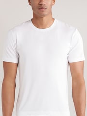 Reiss White Che CHÉ Studios Crew Neck T-Shirt with TENCEL™ Fibers - Image 1 of 3