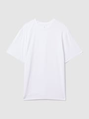 Reiss White Che CHÉ Studios Crew Neck T-Shirt with TENCEL™ Fibers - Image 2 of 3