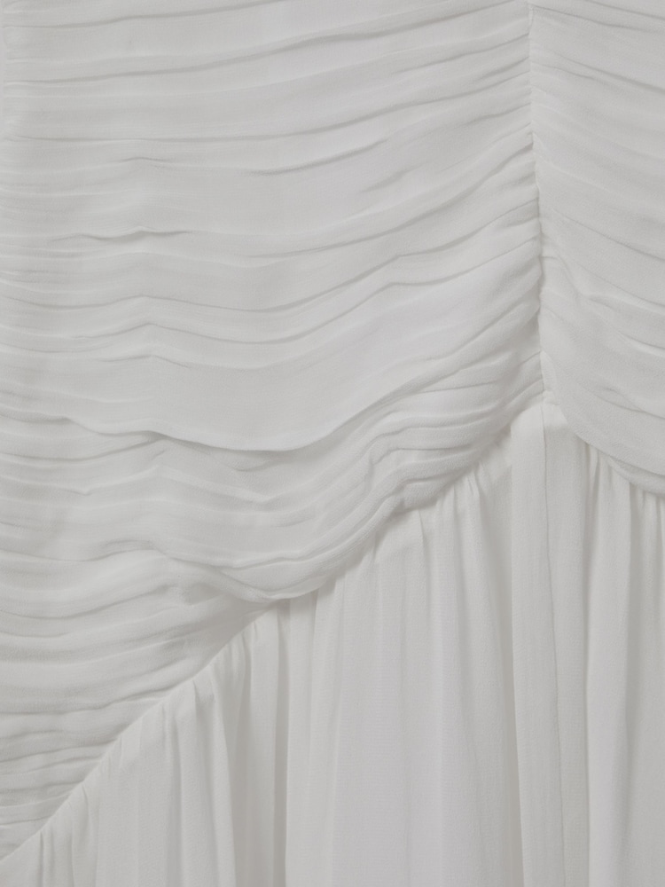 Reiss Ivory Saffy Ruched Bodycon Midi Dress - Image 6 of 6