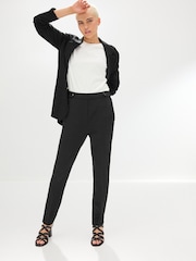 Schwarz - Elegante Skinny-Hose mit Gummizug hinten - Bild 1 von 6