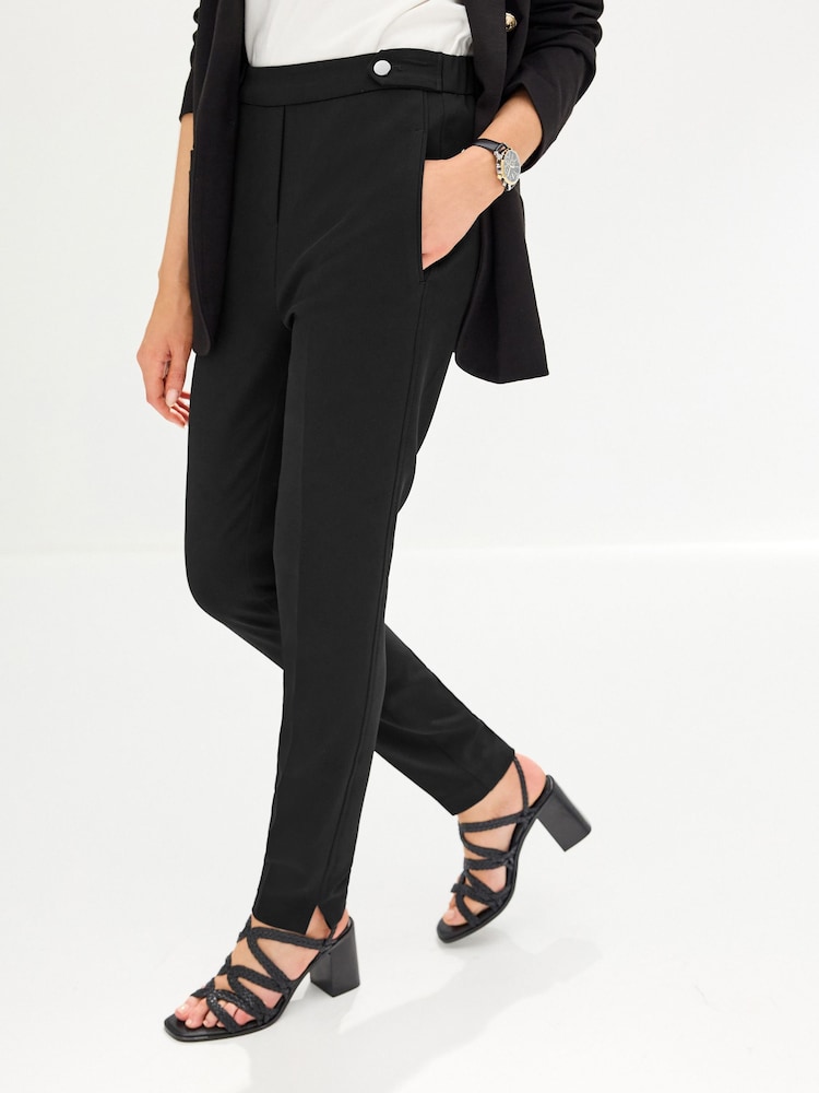 Schwarz - Elegante Skinny-Hose mit Gummizug hinten - Bild 2 von 6