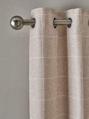 Natural Windowpane Check Lined Eyelet Curtains - Image 1 of 5