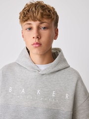 Baker by Ted Baker Grey Oversized Textured Hoodie - Image 4 of 11