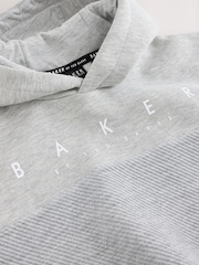 Baker by Ted Baker Grey Oversized Textured Hoodie - Image 8 of 11