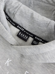 Baker by Ted Baker Grey Oversized Textured Hoodie - Image 9 of 11